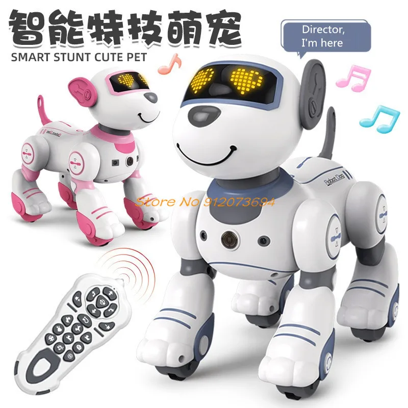 

Intelligent Program Funny Wireless Control RC Animal Dog Follow Dancing Touch Sensing Roll Stunt Remote Control Robot Dog Toy