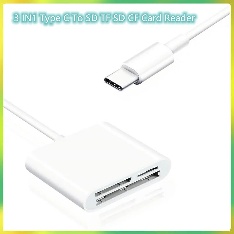 

5PCS/LOT 3 IN1 Type C To SD TF SD CF Card Reader USB C OTG Adapter for IPad Macbook PC For Huawei P40 P30 Xiaomi Samsung S20 S10