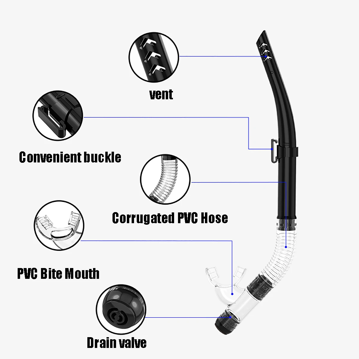 Maschera subacquea Set da snorkeling per adulti Scuba in vetro temperato Attrezzatura per lo snorkeling panoramica professionale Kit da snorkeling per allenamento per il nuoto