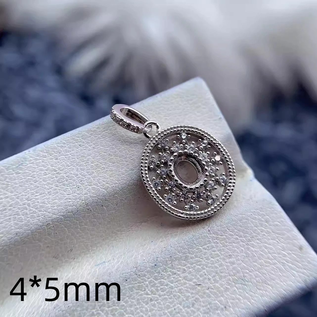 

MeiBaPJ инкрустация овальная 4*5 мм S925 стерлингового серебра DIY пустой кулон держатель женские изысканные свадебные ювелирные изделия с бриллиантами оптом