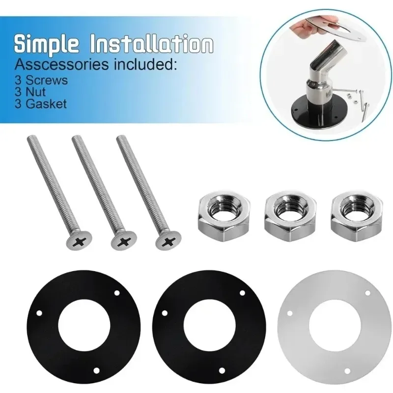 24mm Stainless Steel Air Diesel Vent Heater Socket Hardware Part Thru Hull Exhaust Fitting Tube Pipe Universal Accessories 1Set