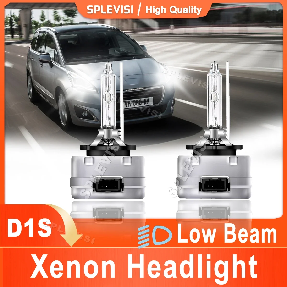 SPLEVISI Car Light Xenon Headlight Low Beam HID White For Peugeot 5008 2009 2010 2011 2012 2013 2014 2015 2016 Plug And Play