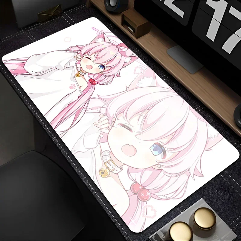 Mouse Pad Laptop Pink Check Pattern Mousepad Blue Archive Gaming Desktop Mouse Mat PC Takanashi Hoshino Anime Girl Keyboard Pad