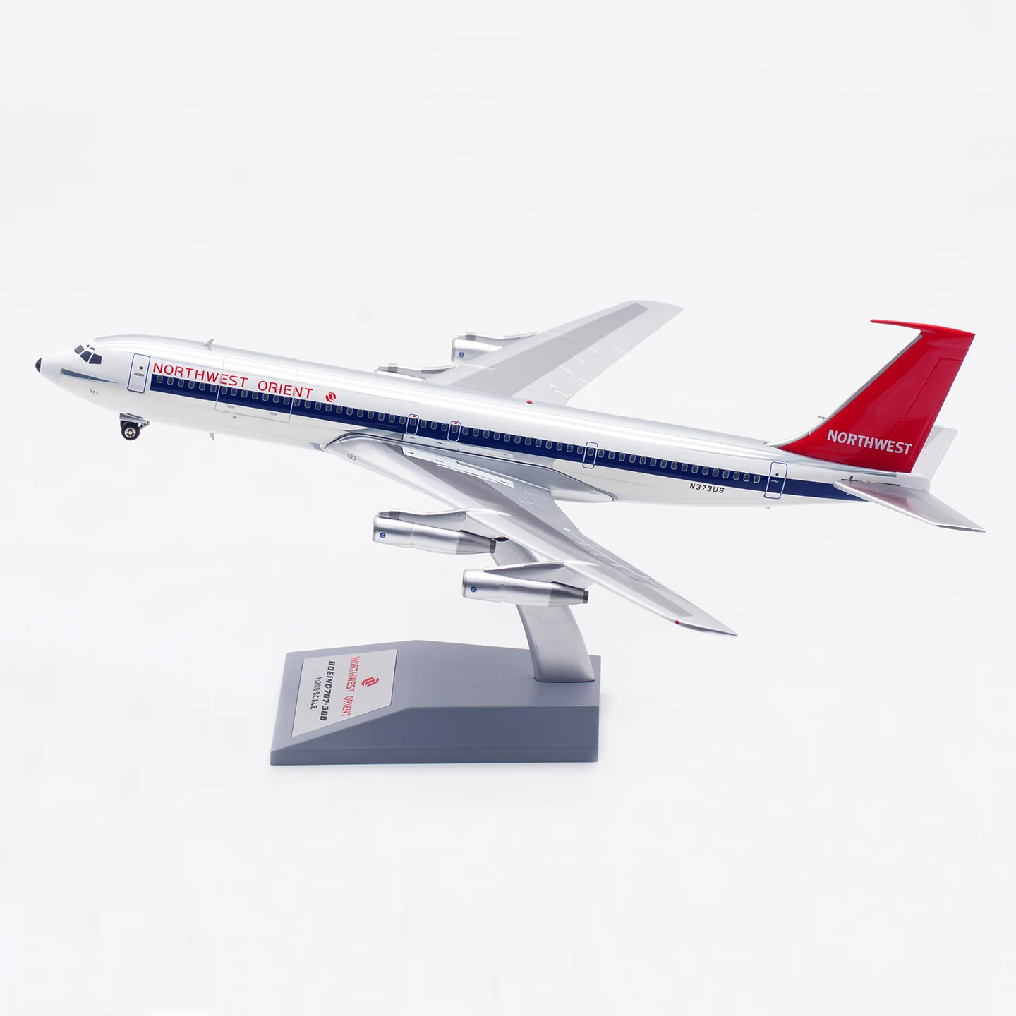 B-707-NW-373P سبيكة تحصيل طائرة هدية B-نماذج 1:200 شمال غرب أورينت بوينغ B707-300 دييكاست طائرة طائرة نموذج N373US
