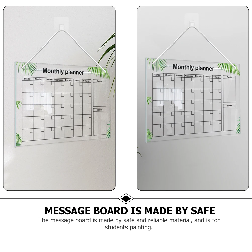 

1Set Acrylic Message Board Modern Wall Mounted Memo Board for Home Office Use Erasable Notepad for Notes Drawings Signs