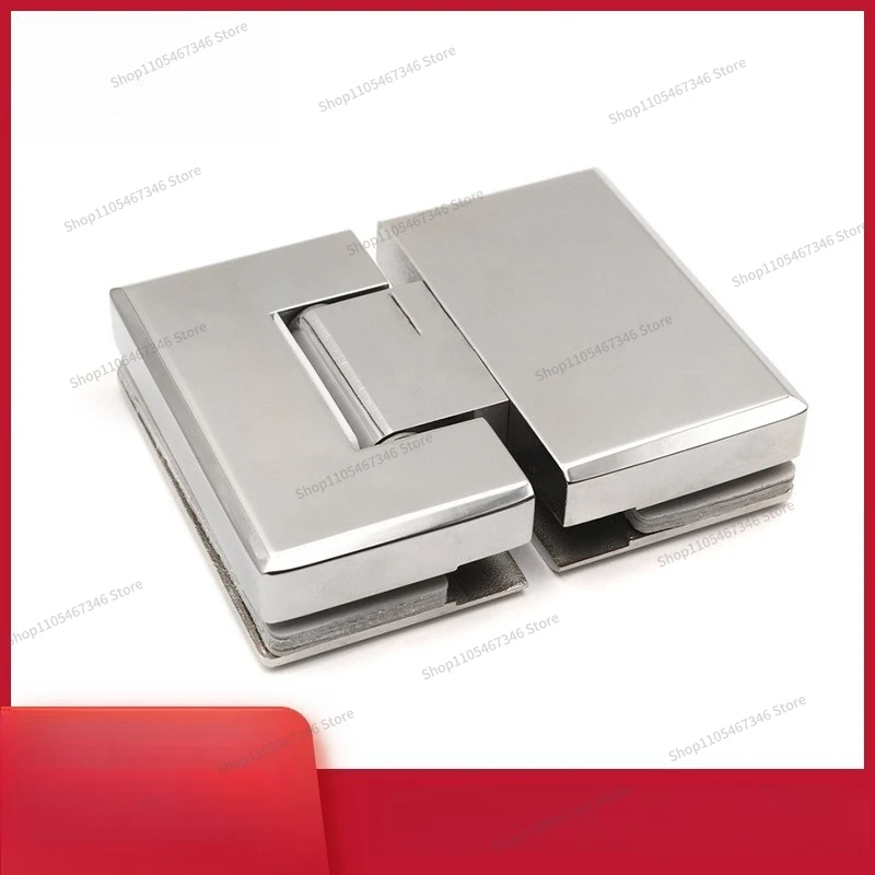 For 304 Stainless Steel Glass Clip 180 Degree Double Open Hinge Hinge Tempered Glass Fixing Clip, Folding Door Casement