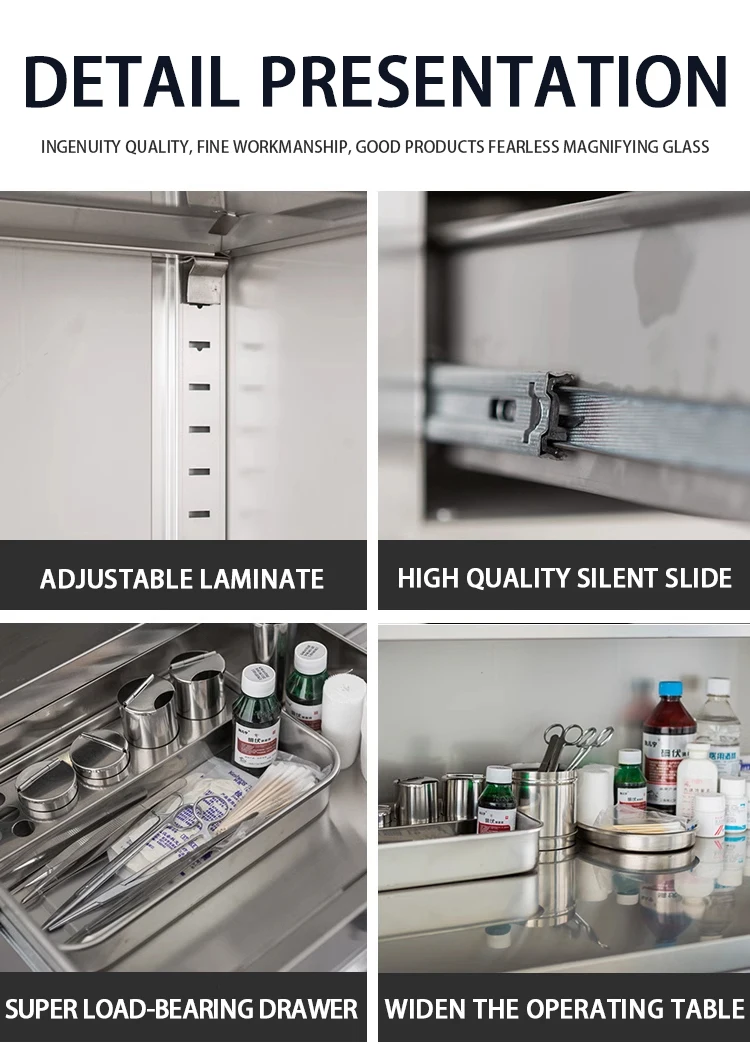 Glass Door Cheap Metal Storage Filing Stainless Steel Medicine Modular Drawer Pharmacy Medical Furniture Metal Hospital Cabinet