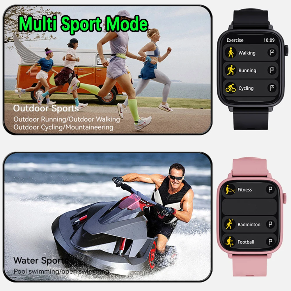 Voor Xiaomi Huwei Heren Smart Watch 1.85 Touch Hd-Scherm 2024 Nieuwe Dames Waterdicht Sporthorloge Fitness Tracker Smart Watch Man