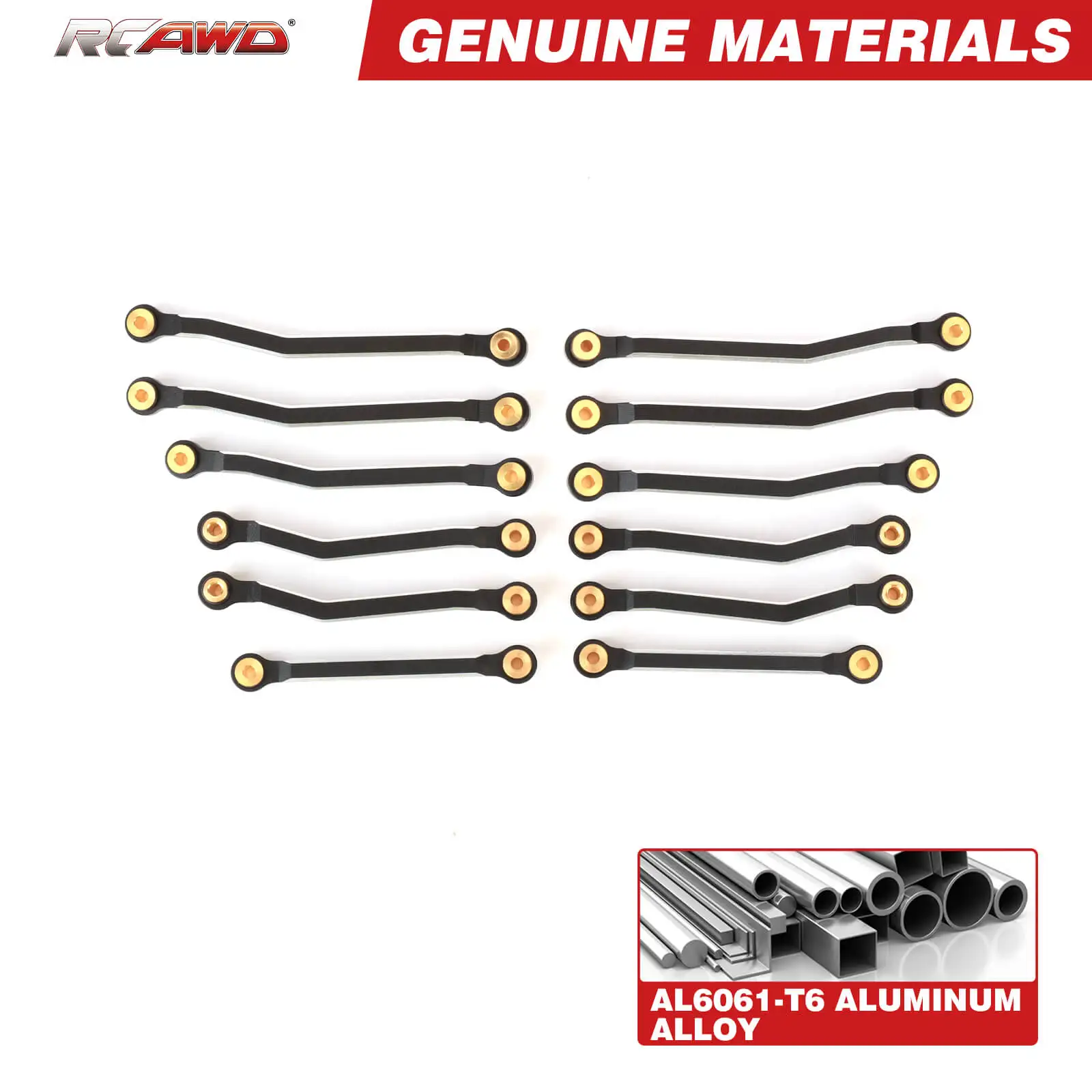 RCAWD 12 قطعة معدنية توجيه التعادل قضيب الروابط الربط مجموعة ل HOBBYPLUS HOBBY PLUS ARKTOS 1/18 CR-18P 6x6 الروابط مجموعة ترقيات أجزاء