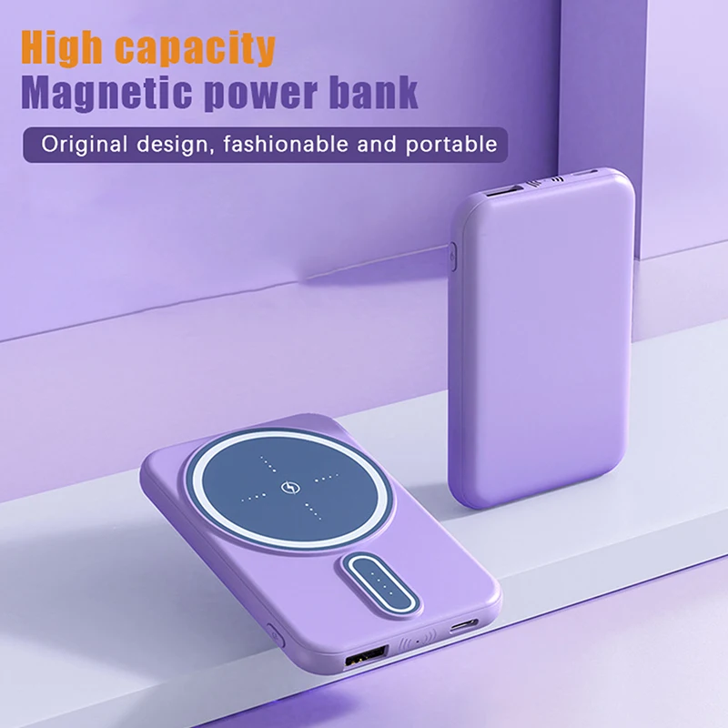 5000mAh Power Bank Magsafe Magnetic Wireless Fast Charging Thin Portable Mobile Phone Accessories