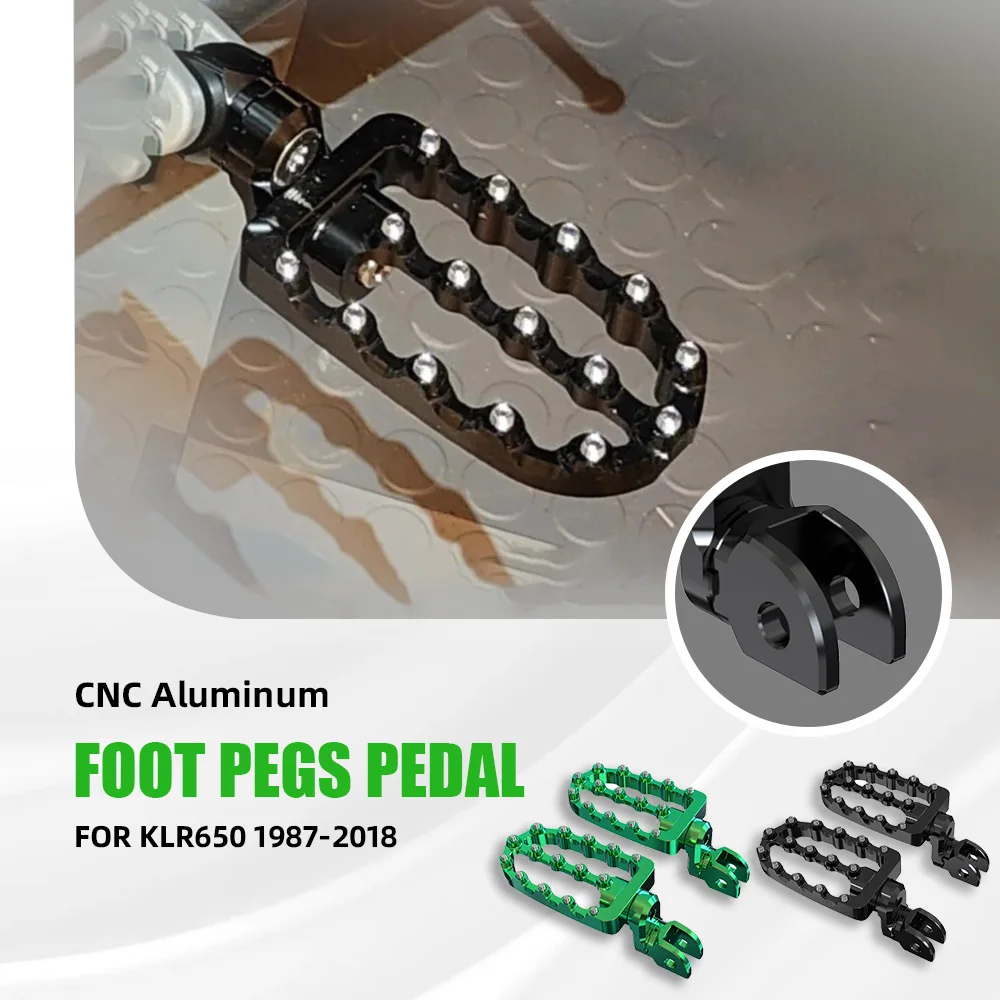 

FOR KAWASAKI KLR650 CR80R CR80RB CR85R Motorcycle Aluminum FootPegs Foot Pedals Rests Footrest CR85RB CRM250 XR250R 1987-2018