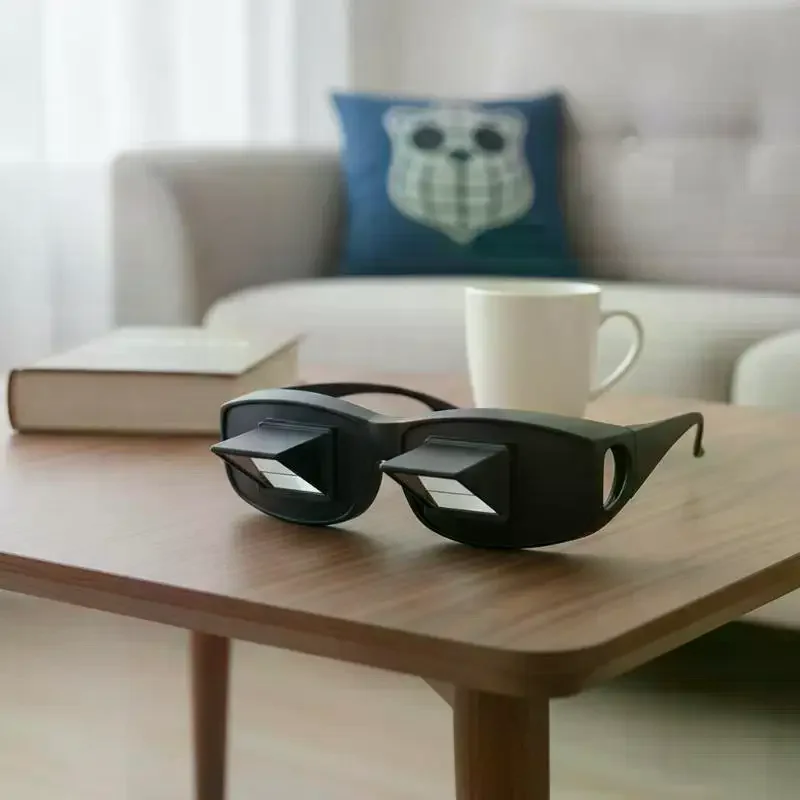 90 Degree Prism Glasses For Lying Down, Lazy Readers Periscope Spectacles, Horizontal Bed Reading & TV Watching, Fits Over Myop