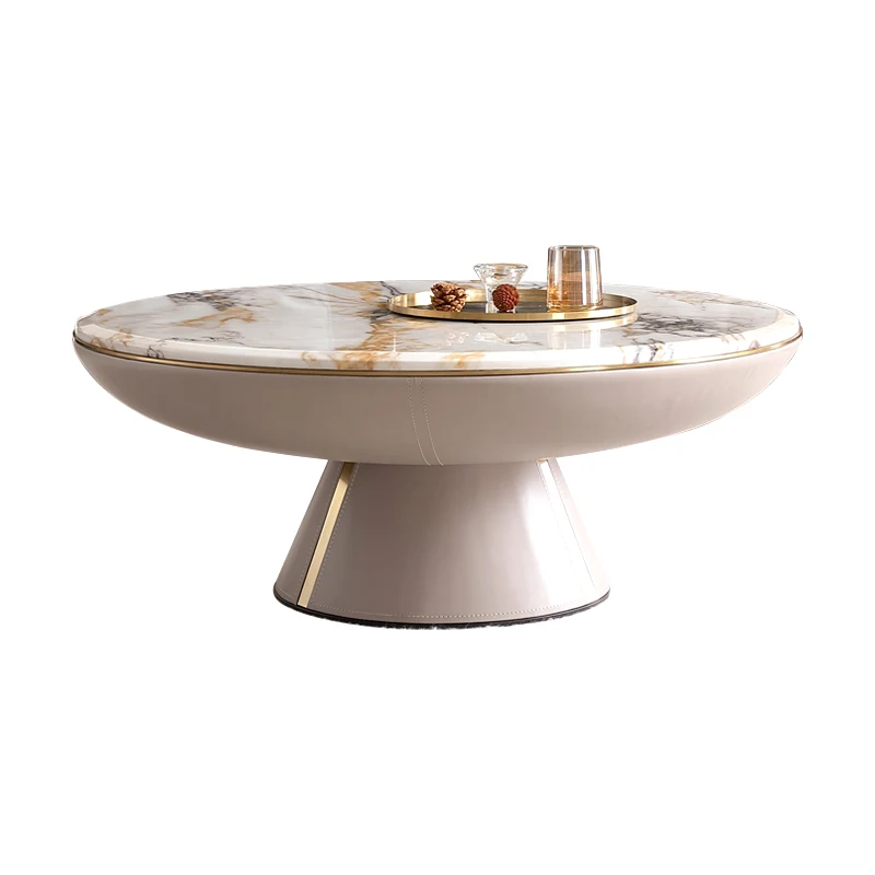 Tavolino in marmo di fascia alta leggero design di lusso grande villa piatta tavolino minimalista Internet celebrità casa soggiorno roun