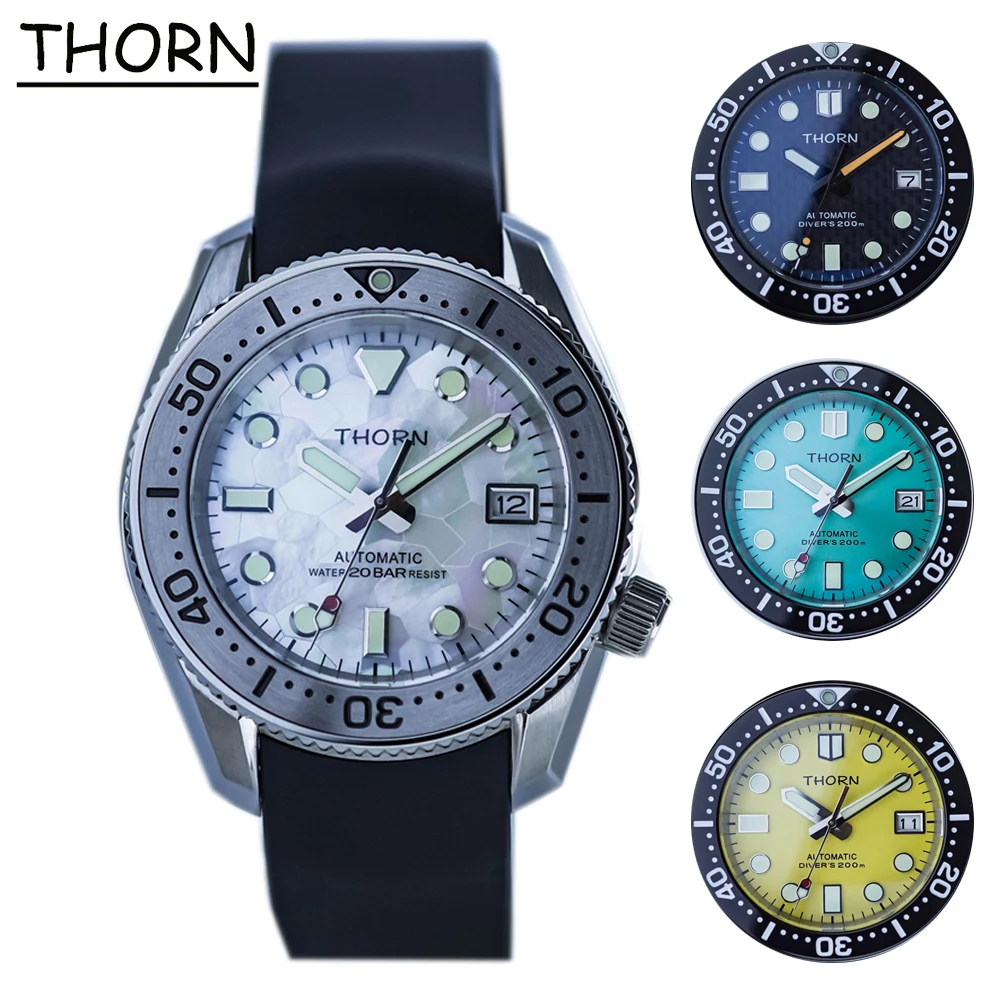 THORN 42mm Dvier Watch Japan NH35 Automatic Movement Water Resistance 200m Watches Fashion Stainless Steel Sapphire Wristwatch