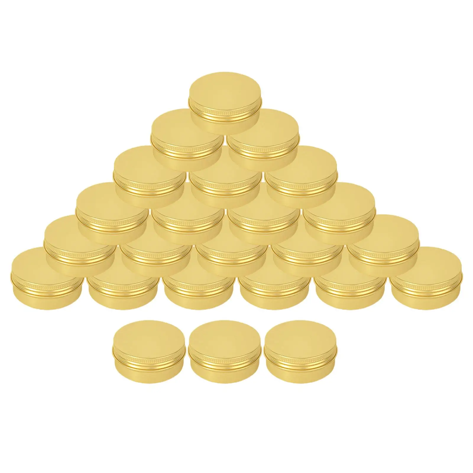24pcs 15ml Aluminum Tin Cans Screw Top Golden Round Container Set for Lip Balm Candle Cosmetics Storage