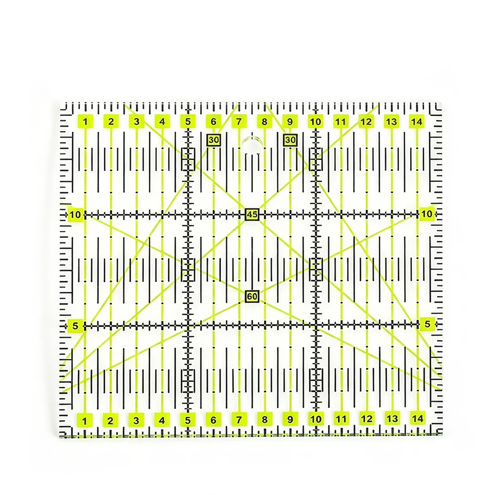 Professional Patchwork Grid Ruler Square Acrylic Sewing Ruler Handmade Fabric Cutting Pattern Making Positioning Measuring Tool