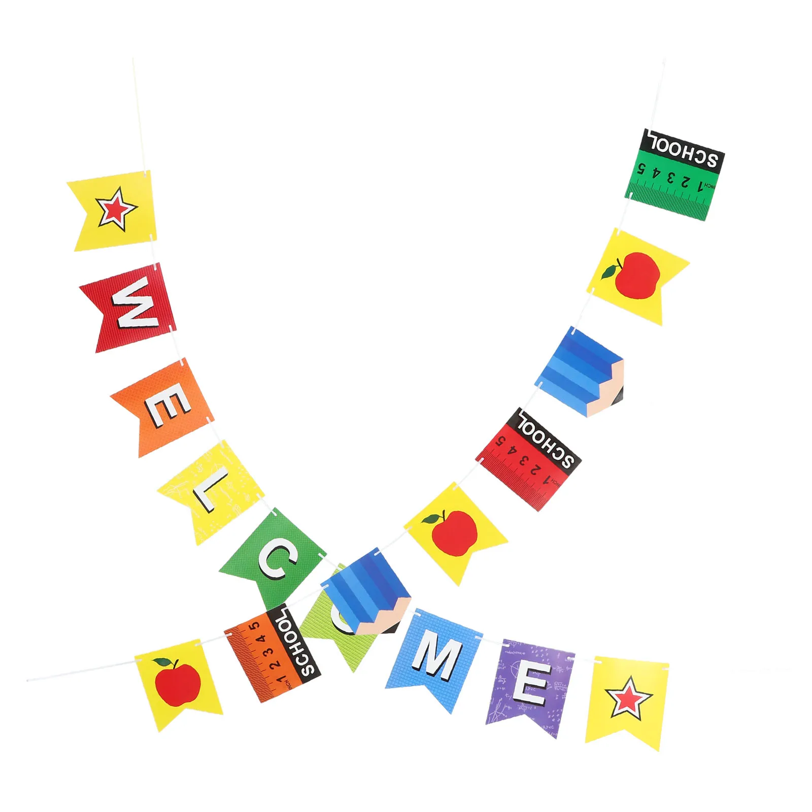 

Opening Season Hanging Flag Party Pull Banner Welcome Back to School Pencil Flags