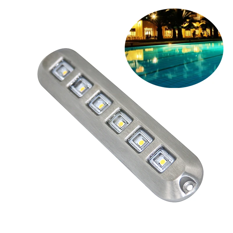 

IP68 LED Underwater Yacht Swimming Pool Light DC12V-15V 6W 12W 18W 316L Stainless Steel Boat Lamp Fountains Marine Piscina