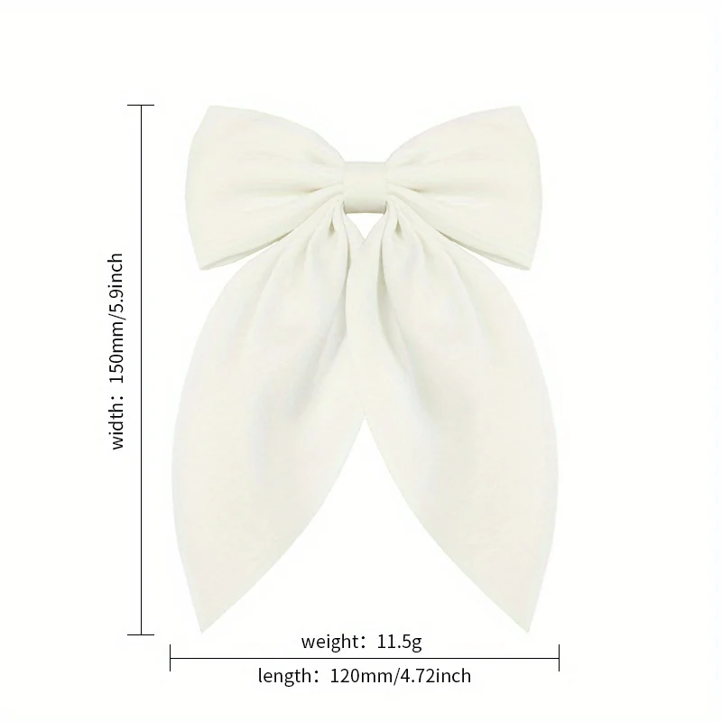 1/2/4//5/6pcs Milk Coffee Colors Girls Fashion Colors Short Soft Classic-Tailed Bow Hair Clips Vintage Metal Hair Clip Elegant H