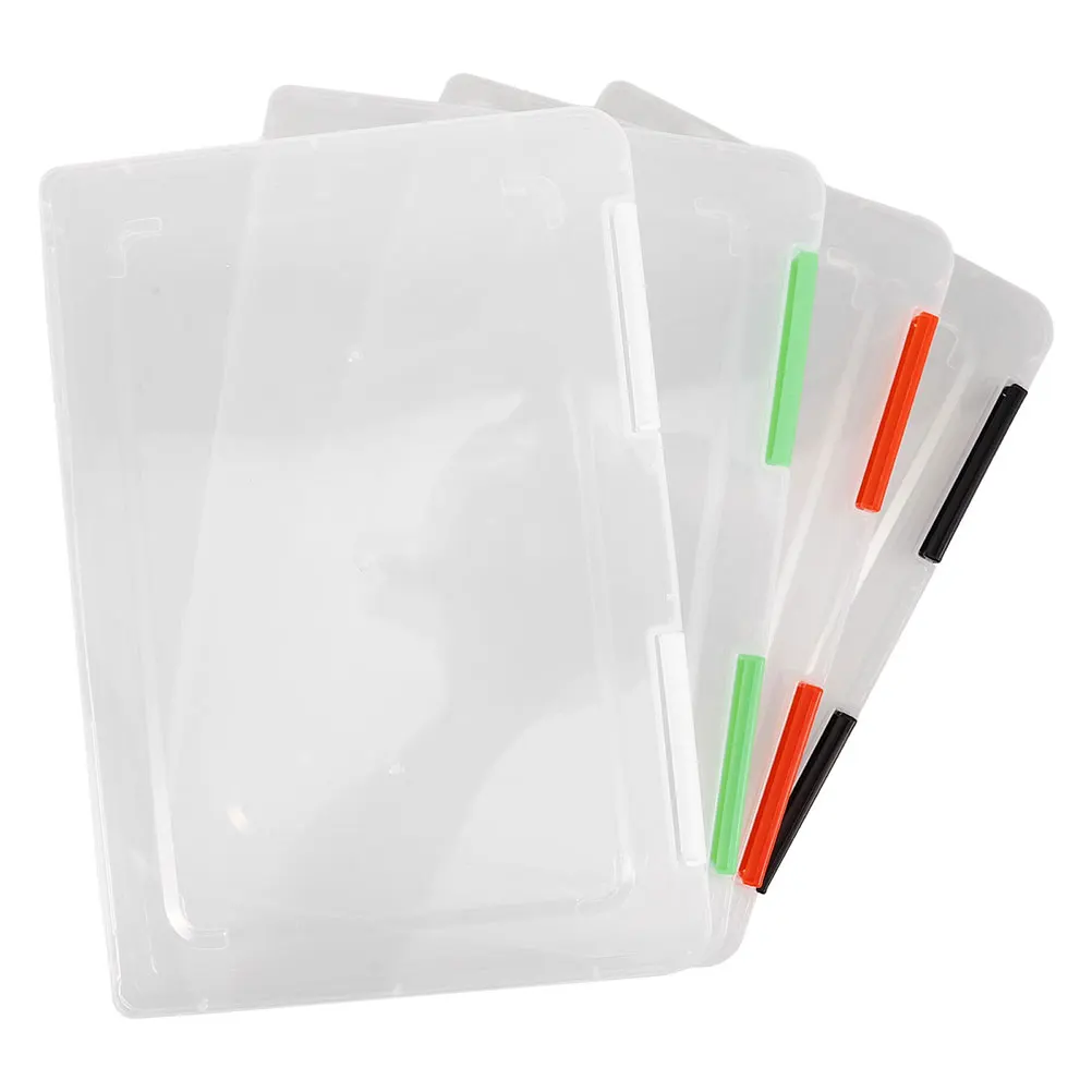 

4Pcs A4 File Box Transparent Document Organizer Durable Plastic Paper Storage Container For Office And Students