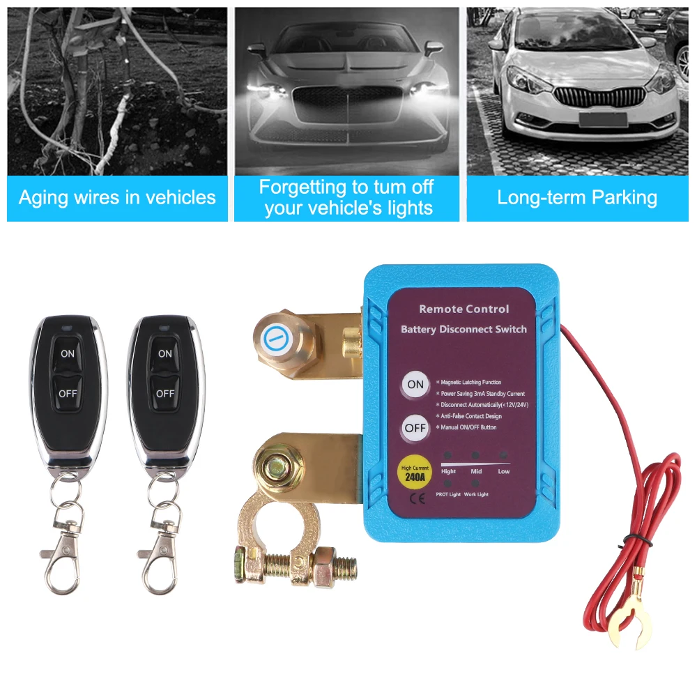 

Automatic Power Shut Off Switch 12V 240A Control Switch Leakage Protection For Auto Remote Battery Disconnect Switch Kill Switch