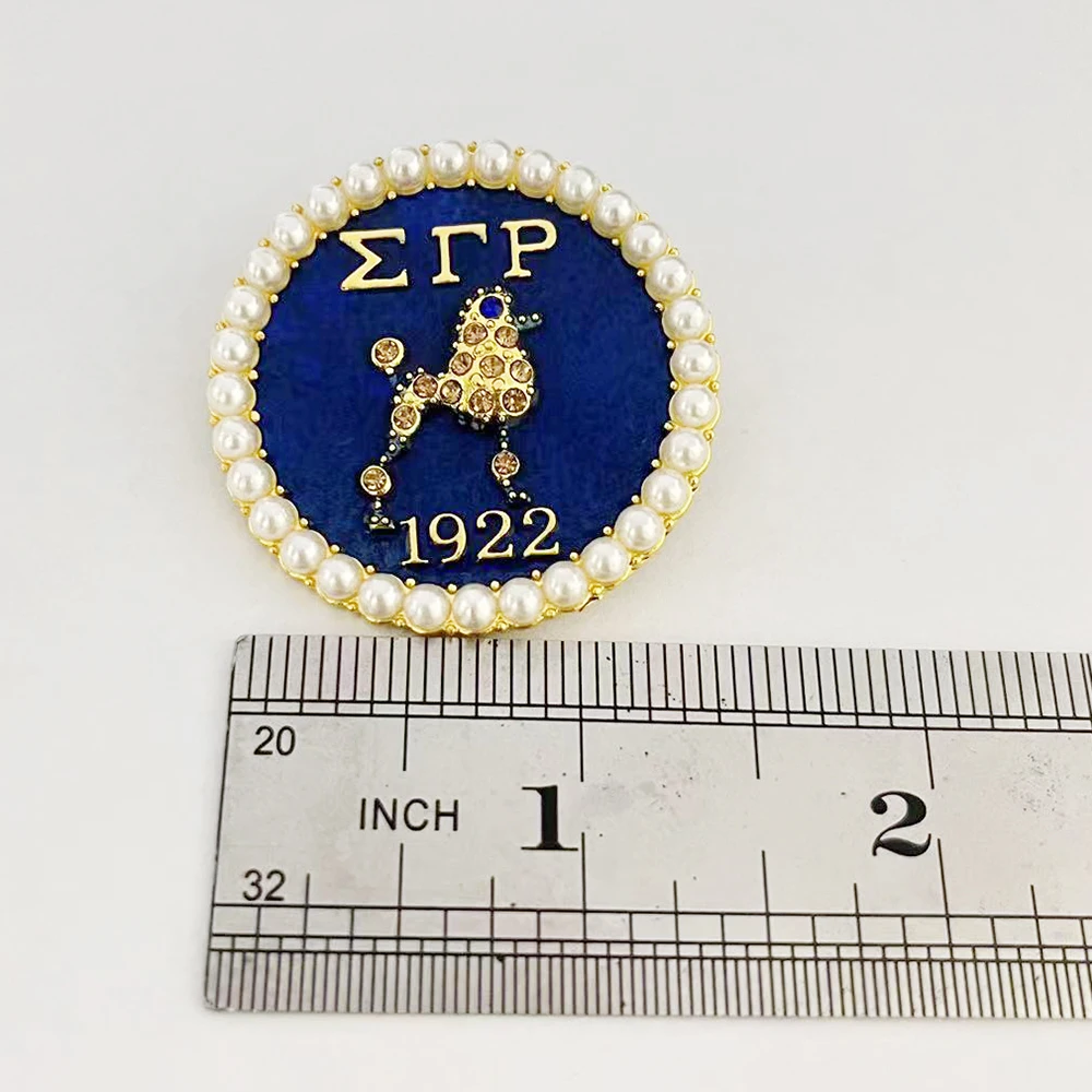 Sigma Gamma Rho Sorority Poodle Women's Round Brooch