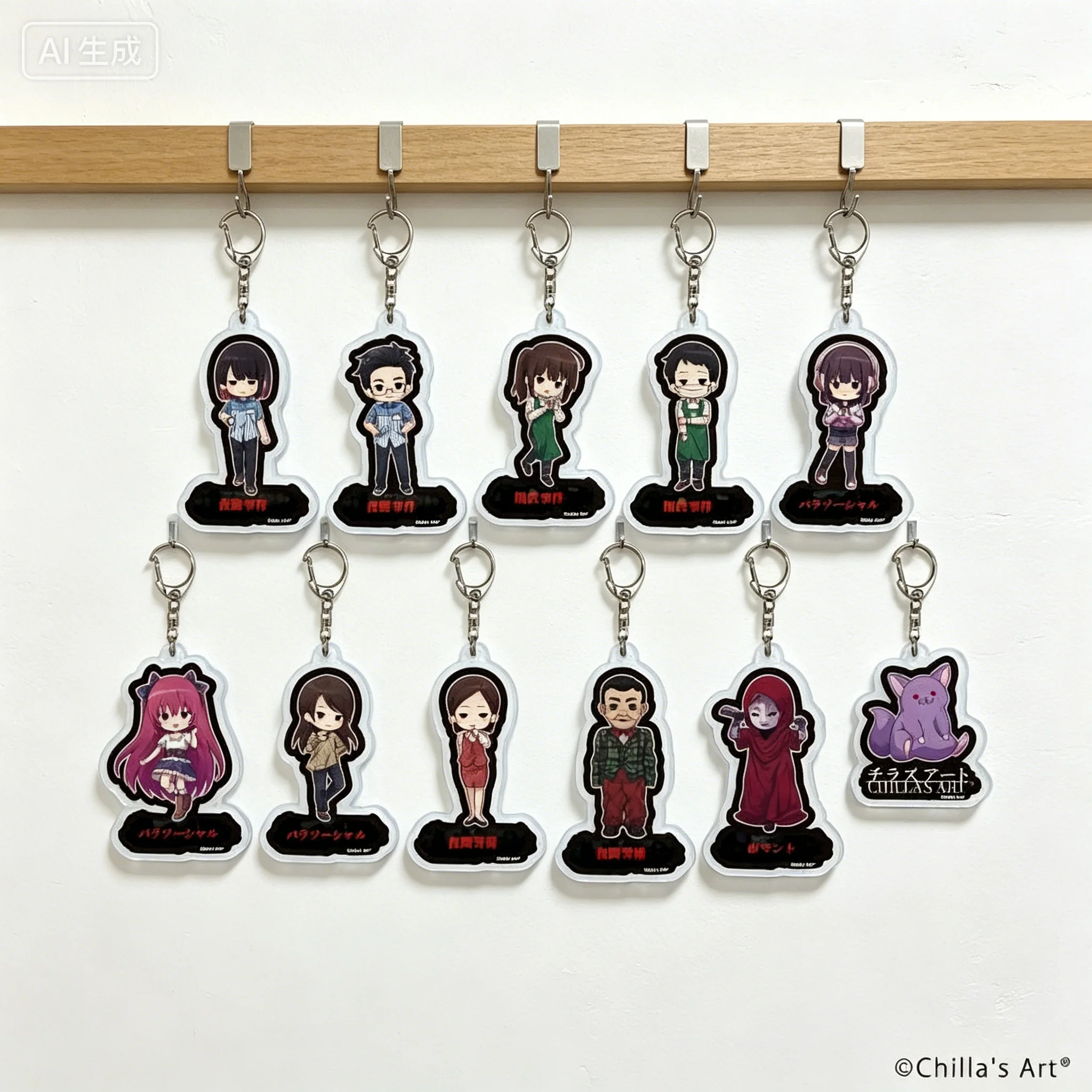 The Convenience Store cartoon character Q-style Human-shaped Acrylic Pendant Keychains bag decorations Fans Gifts