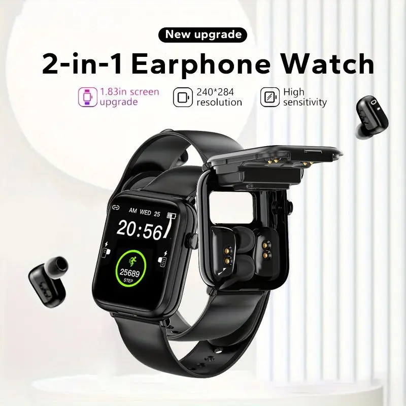 for Honor 200 Pro 100 x50 x60i 70 Pro Smart Watch TWS 2 in 1 Wireless Bluetooth Earphone Music Bluetooth talk sports smart watch