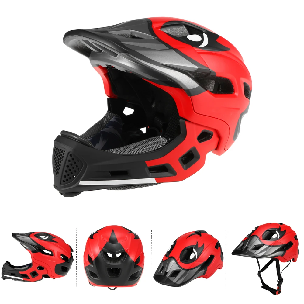 Kids Detachable Full Face Helmet Children Sports Safety Helmet for Cycle Skateboarding Roller Skating