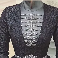Sunspicems Chic Caucasus Breastplate Turks Bride Wedding Jewelry Traditional Clothing Crystal Accessories Sewing Metal Buckle