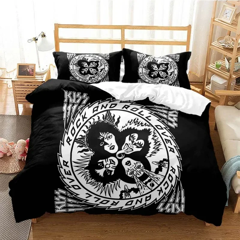

Kiss Band Fashion Comfortable Duvet Quilt Cover Pillowcase Bedding Set Children Bedroom Decoration Home Textile