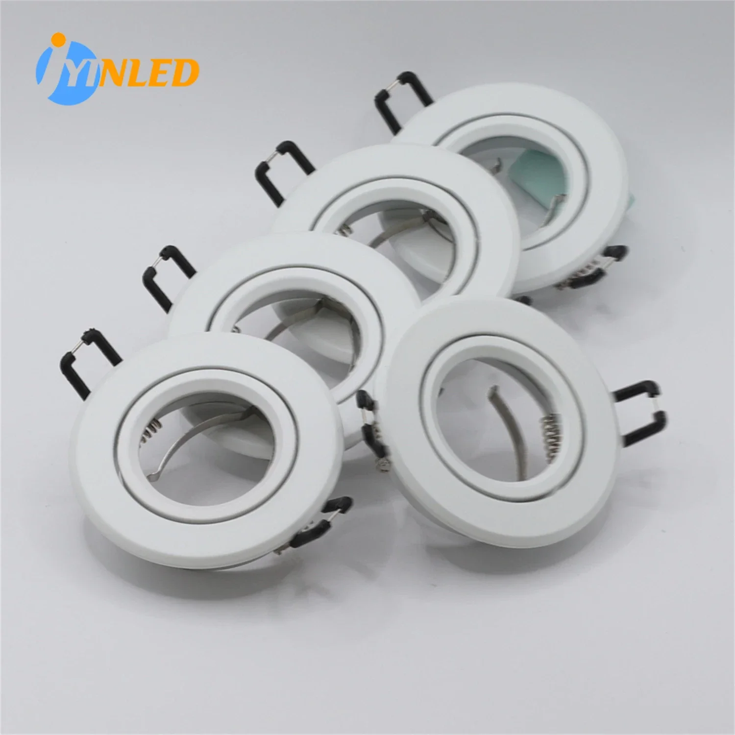 5pcs White/Chrome Spot Lighting Holder Fitting Recessed LED Downlight Mounting Frame Bracket Ceiling Lamp with GU10 Base Socket