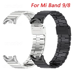 Metal Strap for Xiaomi Smart Band 9 Stainless Steel Watchband for xiaomi mi band 9 Bracelet for xiaomi band 8 Wristband Correas