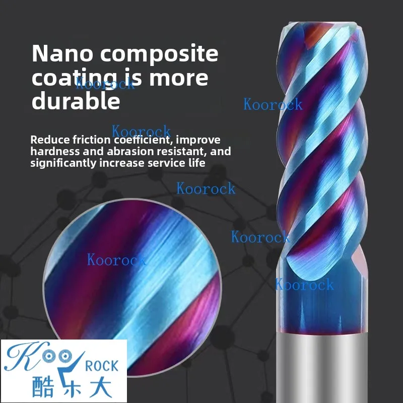 

65° 4 Flute Corner Radius End Mill R Angle Bull Nose Tungsten Carbide Hard Alloy 4 Flute for Stainless Steel CNC Machining Mill