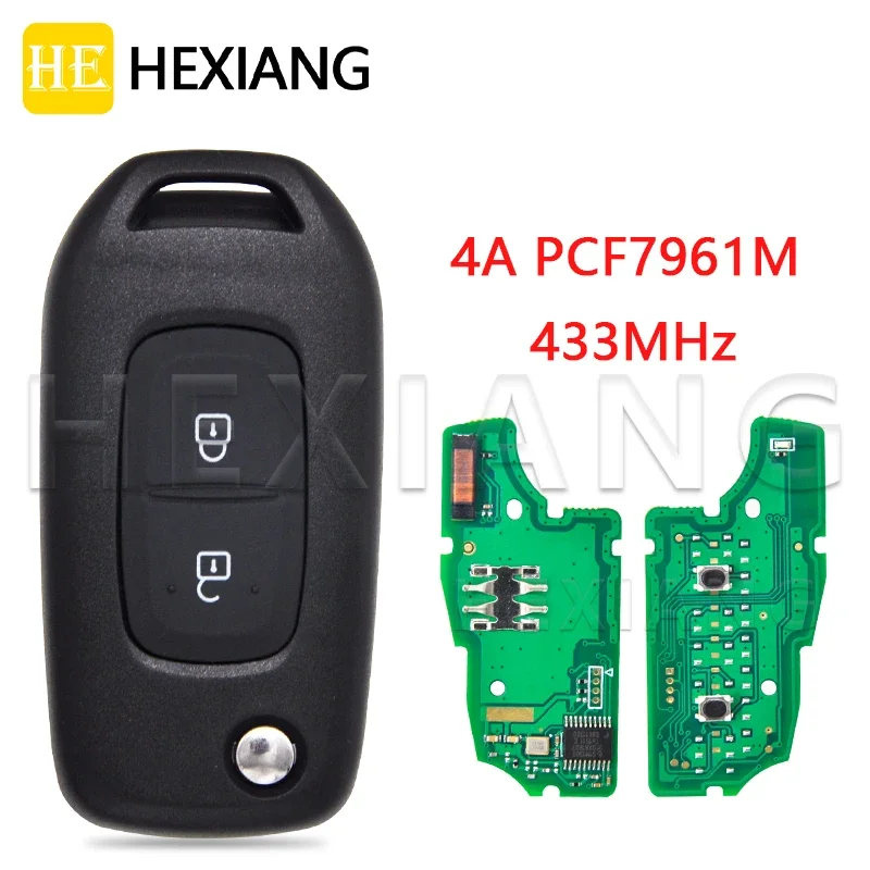 

HE Xiang Car Remote Control Key For Renault Duster Logan 2 II Dacia 2018 2019 2020 4A PCF7961M Chip 433MHz HU136 Flip