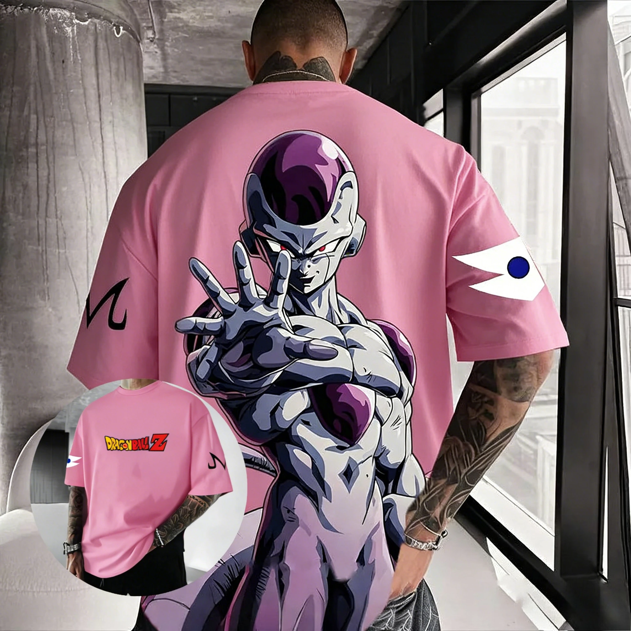 

Dragon Ball Anime Frieza Collaboration Pure Cotton Unisex T-shirt 2026 Summer New Harajuku Loose Casual Y2K Parent-child Top