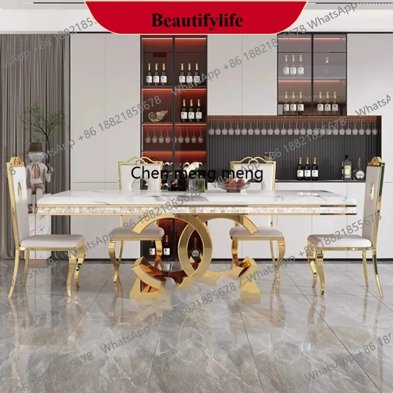 

Q178 Kitchen Marble Dining Table Restaurant Side Chairs Living Room Study Dining Table Writing Office Muebles Commercial Furnitu