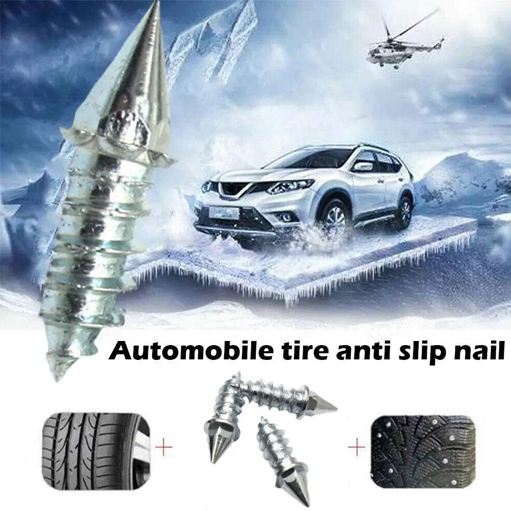 50pcs Winter Tire Spikes Car Tires Studs Screw Spikes Wheel Tyre Chains Studs For Auto Car Motorcycle SUV ATV Truck