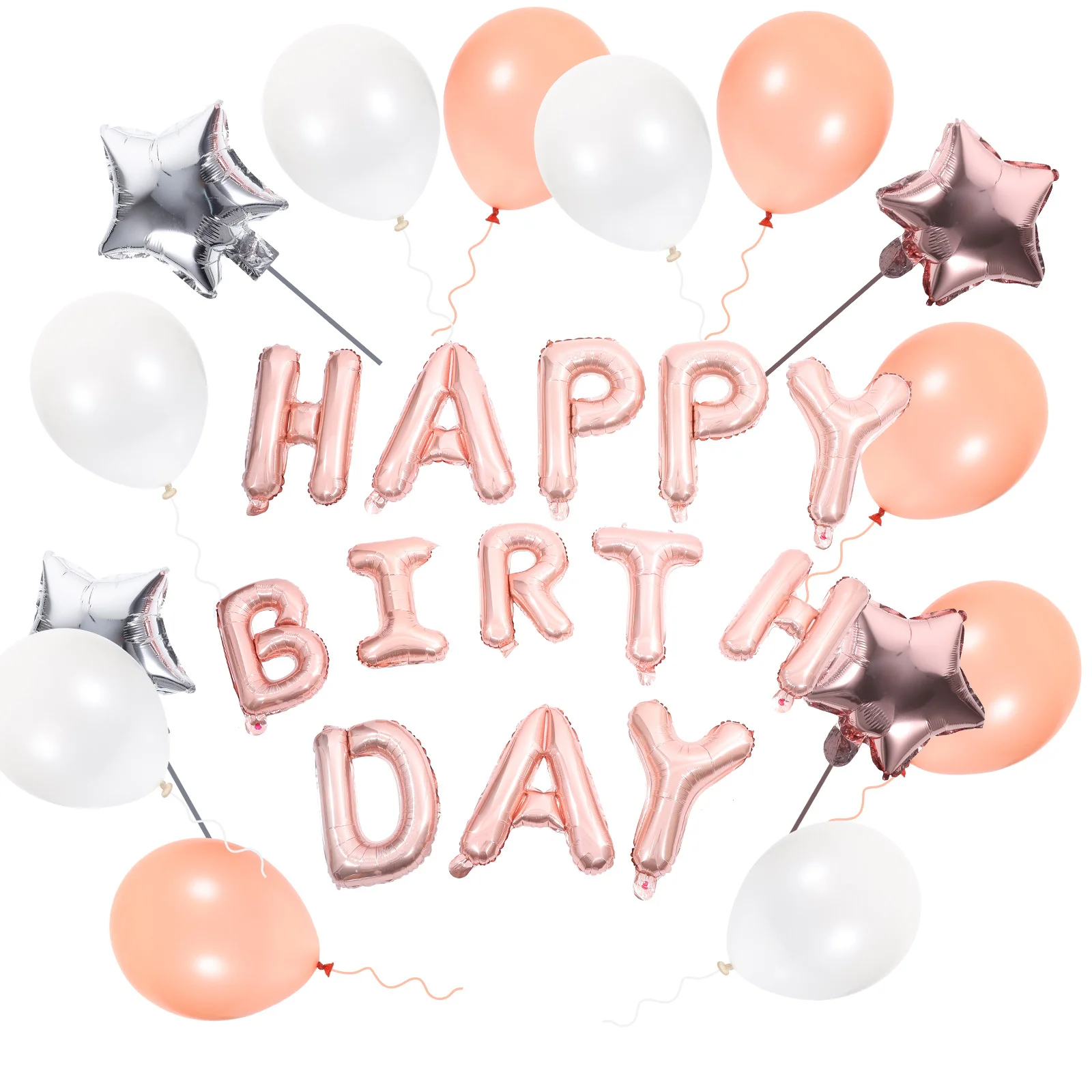 

1Set Birthday Balloons Kit Rose Gold Full Years Old Sequined Latex Balloons Perfect Party Supplies Wall Door Window Decoration