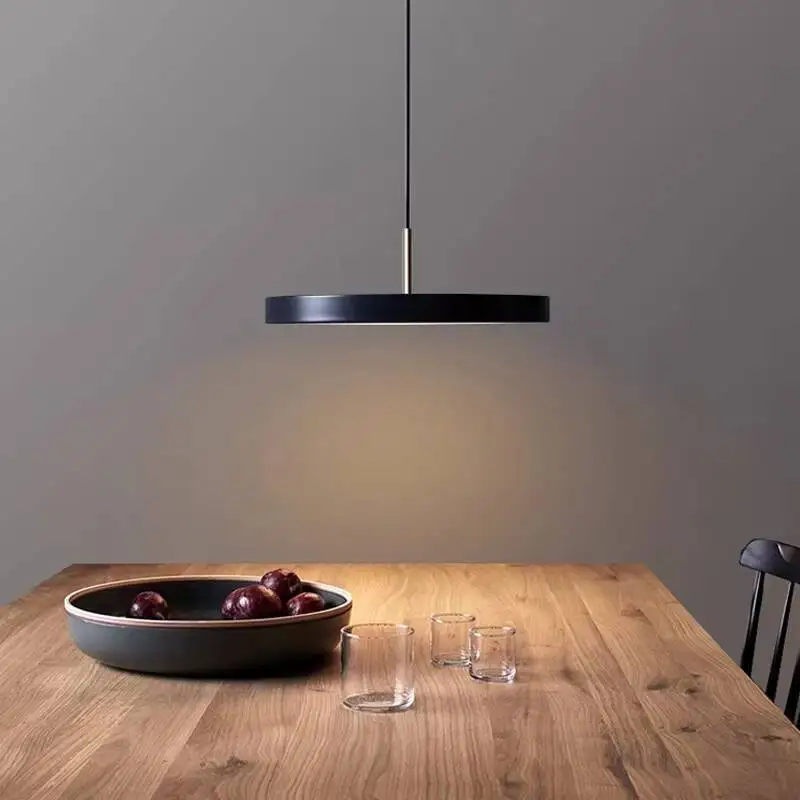 Modern Creative Ultra-thin Circular Headboard Bar Counter Hanging Lamps Nordic Minimalist Restaurant Pendant Lights Home Fixture