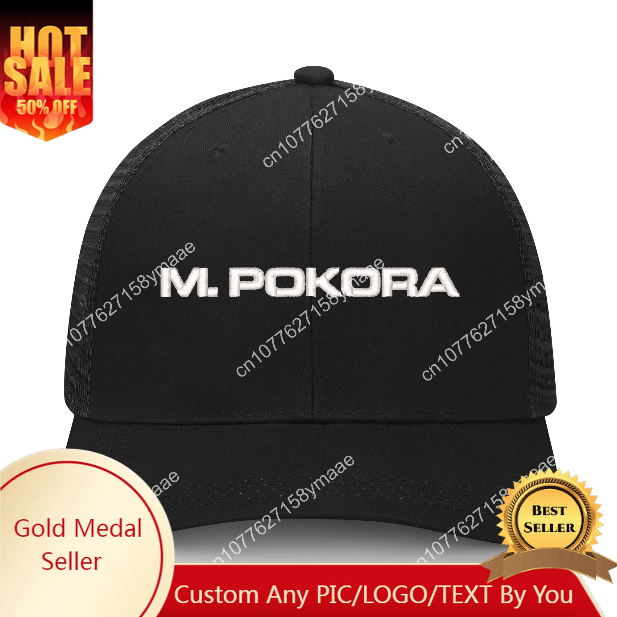 

M Pokora Singer Embroidery Hat Mens Womens Sports Baseball Hat Breathable Mesh Summer Sun Visor Headwear Custom Made Caps Logo