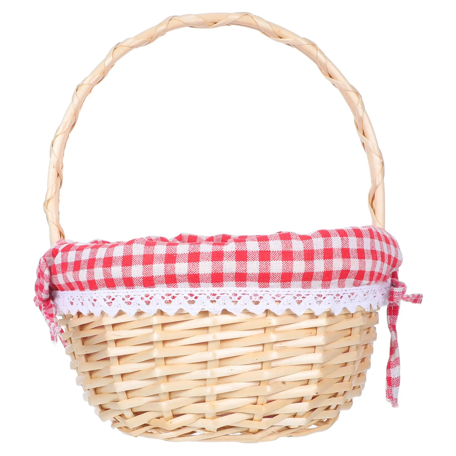 Cesta de Picnic de Mimbre Tejida a Mano, Contenedor de Pan y Frutas de Ratán Natural, Cesta de Almacenamiento para Regalo de Boda, Uso en Fiestas al Aire Libre