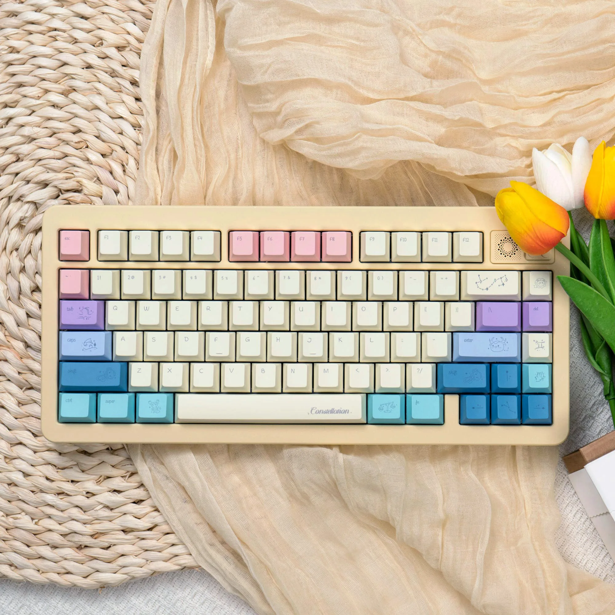 144 keys Constellation Keycaps Dye-Sublimation Cherry profile PBT Keycap Sets for MX 61/64/87/96/104 Mechanical Keyboard