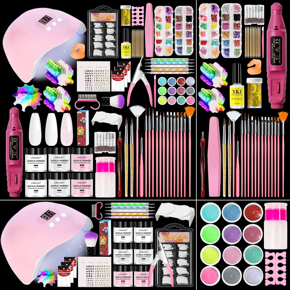 طقم أظافر أكريليك احترافي مع مثقاب: طقم أظافر زيت أكريليك طقم مثقاب أظافر تمديدات نحت صالونات التجميل النسائية بنفسك #1