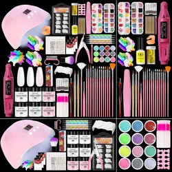Professional Acrylic Nail Kit with Drill: Nail Kit Acrylic Oil Nail Drill Kit Nail Extension Carving Women DIY Salon