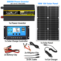 110/220V Solar Power System 18W Solar Panel 30A Solar Controller 8000W Pure Sine Inverter Complete Power Generation Kit 12V 220V