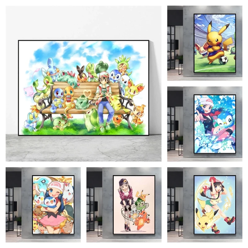 

Canvas Posters Pokemon Elf Wall Art Modern Home Modular Prints Children Gifts Decoration Paintings Living Room Decorative