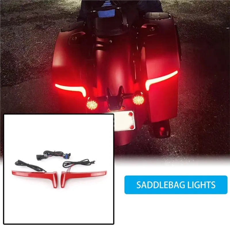 Motorcycle Brake Turn Signal Flowing Led Saddlebag Accent Light For Indian Challenger-A74F