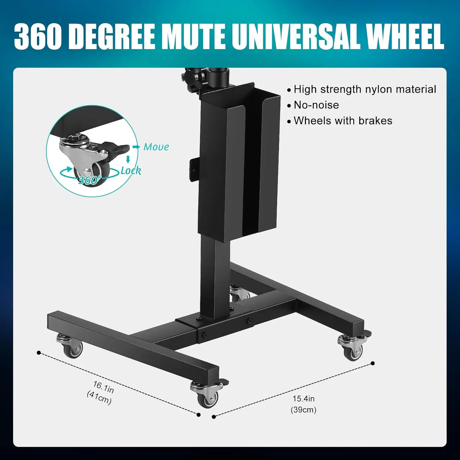 Poarmeey Premium Iron Tattoo Tray On Wheels Trolley Adjustable Height, Salon Tray Equipment Storage Tray Accessory For Tottoo