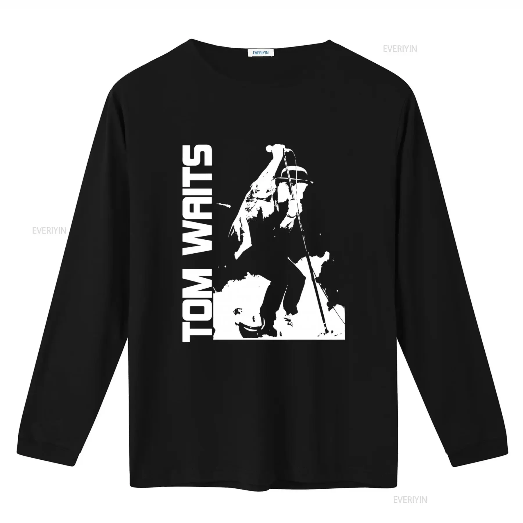 Tom Waits Live Signature T Shirt Black Men's S 5XL Rock Music Fan vintage Washed Unisex homme Soft graphic Versatile streetwear